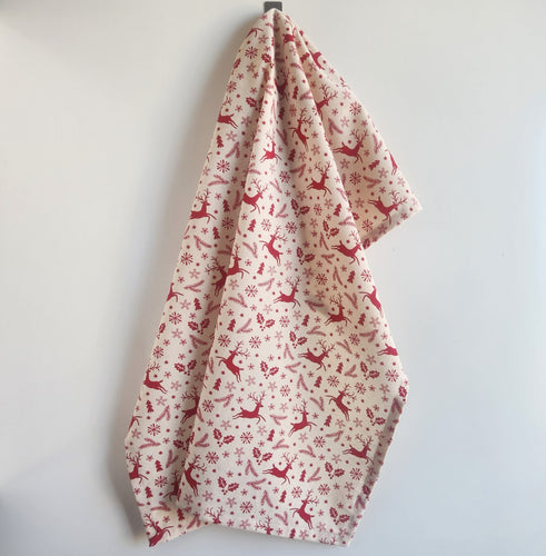 Red Deer Tea Towel