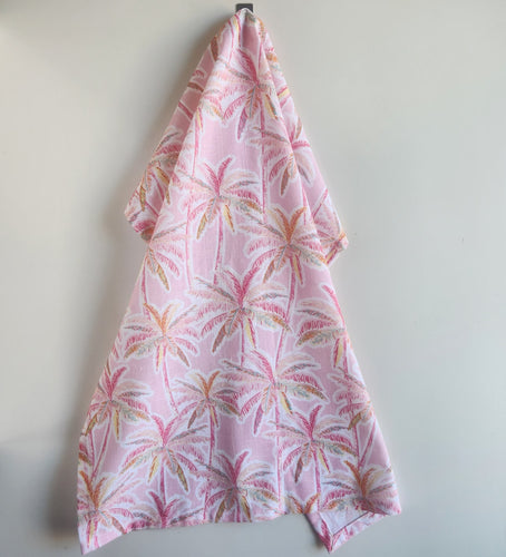 Pink Palms Tea Towel