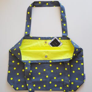 Fluro Yellow and Grey Polka Dot