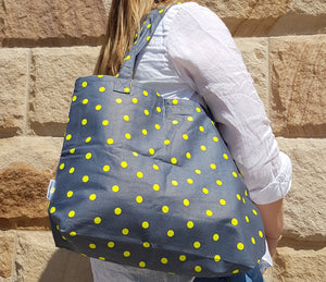 Fluro Yellow and Grey Polka Dot