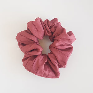 Loving this blush pink cotton scrunchie - with embroidered stripes. Super soft cotton scrunchie.
